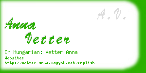 anna vetter business card